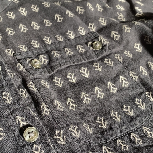 Navy Blue Cotton Blouse - Picture 3 of 9